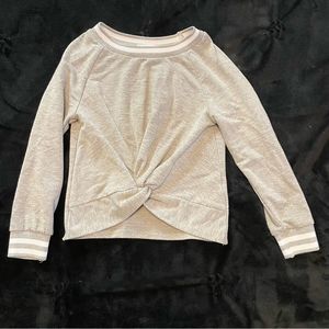 Girls front knot gray pullover sweatshirt SIZE 6 SMALL